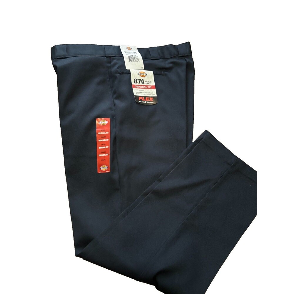 Dickies Men's Work Pants Navy Blue, Size 38x32, Original Fit Flex 874